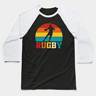 Rugby Sport Retro For Rugby Player Team Coach Rugby Lover Distressed Baseball T-Shirt